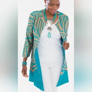 Chicos Travelers Collection Reversible Zebra Jacket